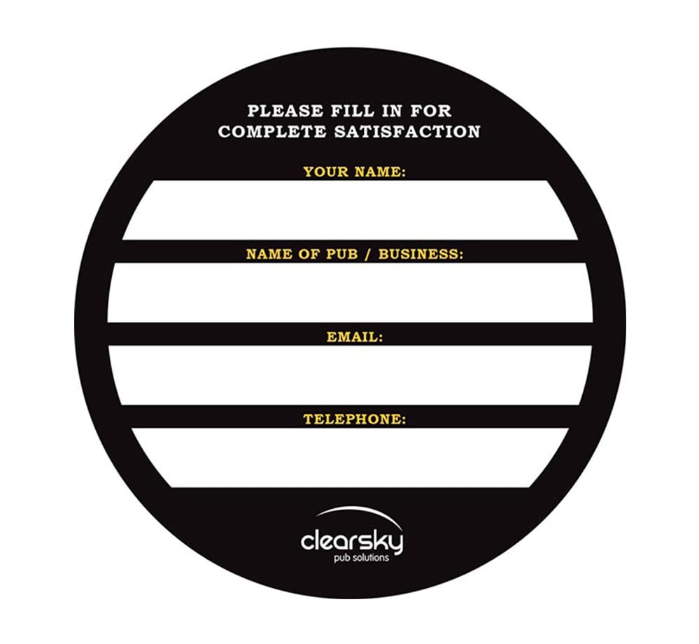 Clear Sky Beer Mat Back