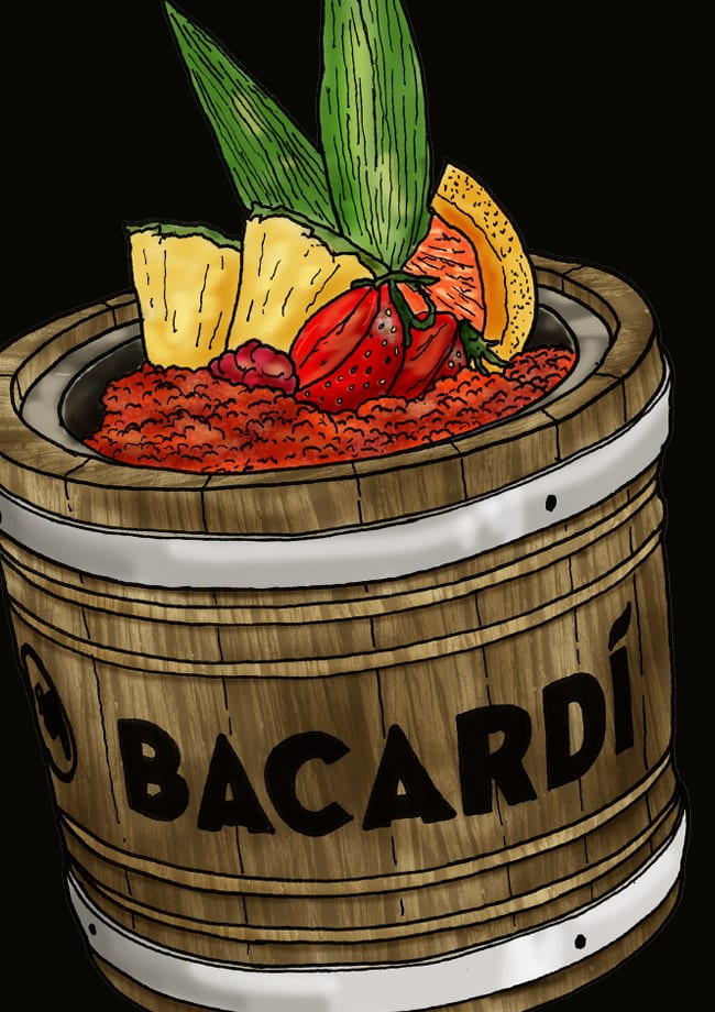 illustration bacardi cocktail design